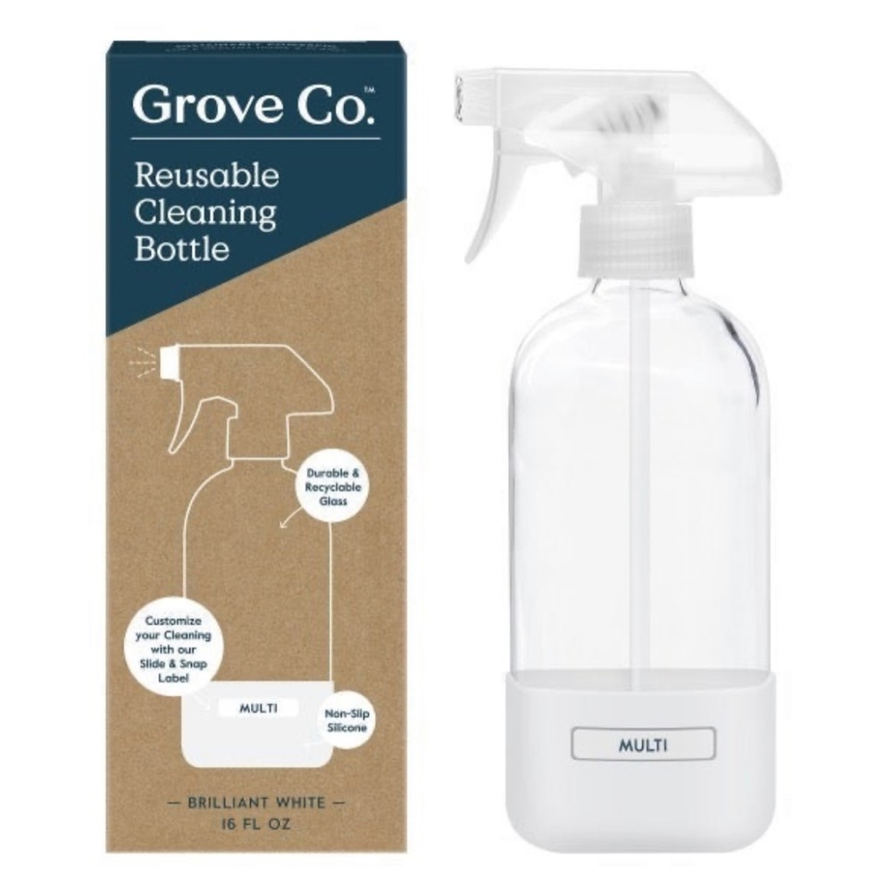 Grove Co Glass Spray Bottle with Silicone Sleeve - Brilliant White